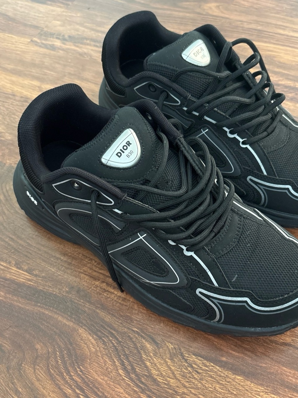Dior Black Men's Athletic Sneakers with Reflective Trim
